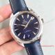 2017 Swiss Fake Omega Seamaster Stainless Steel Blue Dial Blue Leather Strap Watch (3)_th.jpg